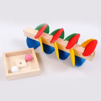 Montessori Švietimo Žaislas Medinis Medis, Marmuras Kamuolys Paleisti Kelio Žaidimas Kūdikių Vaikai Vaikai Žvalgybos Švietimo Žaislas