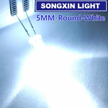 20pcs / pak Itin Šviesus 14000mcd 5mm Baltas Skaidrus 5 mm Šviesos Diodas (LED Lempos, 5 mm (DIP 3 V 6000K Ultralbright)
