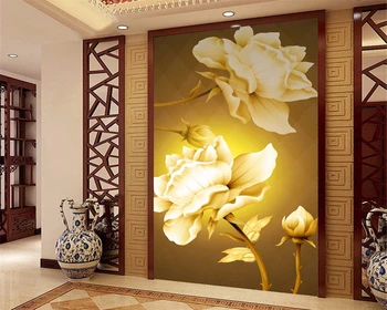 Beibehang Užsakymą tapetai veranda, koridorius fone aukso rožių namų puošybai fone gyvenimo kambario, miegamasis freskos 3d tapetai