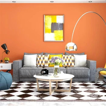 Wellyu Paprastas ir šiltas, paprastas citrinų, apelsinų vientisos spalvos neaustinių ekrano užsklanda gyvenimo kambario, miegamasis foną