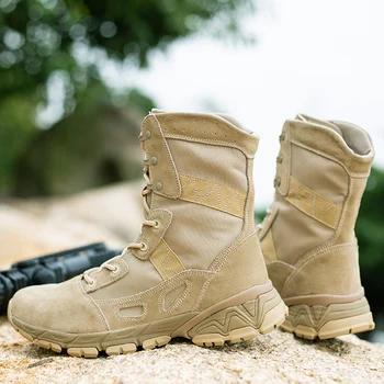 Naujas Vyrų Kariniai Batai Lauko Vaikščiojimo batai Non-slip gumos Batai Taktinis Desert Combat Boots Armijos Darbo Batai, Sportbačiai Vyrai