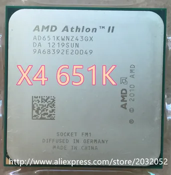 AMD Athlon II X4 651K 4MB/45nm/3.0 GHz Quad-Core AD651KWNZ43GX CPU Procesoriaus Socket FM1 X4 651 (darbo Nemokamas Pristatymas)